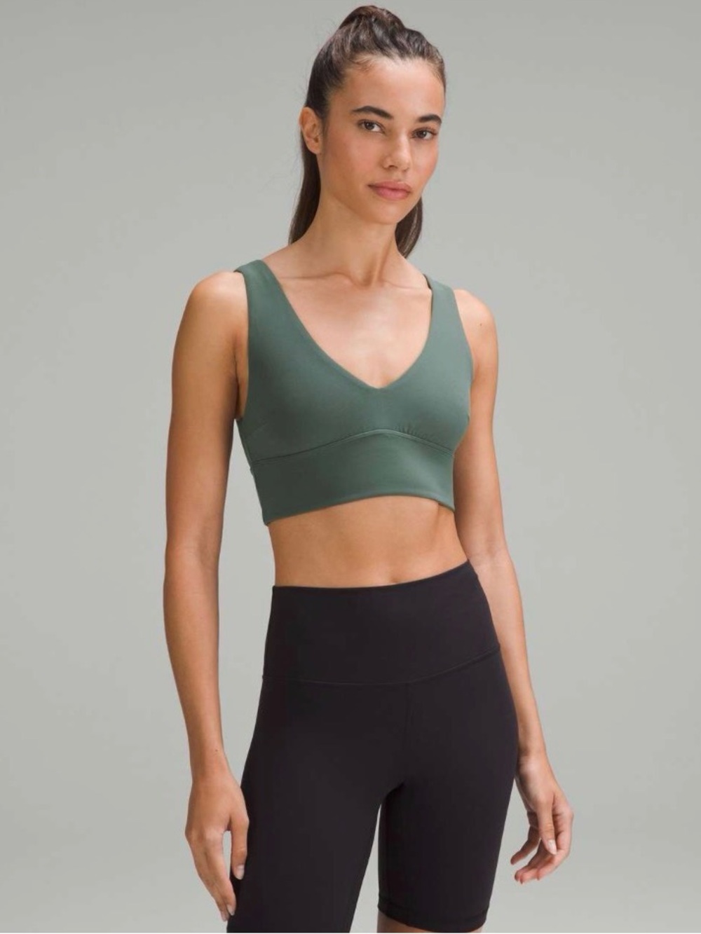 lululemon Align™ V-Neck Bra C/D (NWT) in Dark Forest (Green/Greyish)